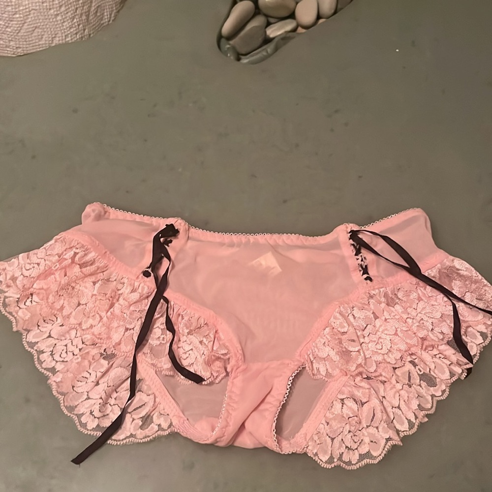 Jolie sexy lace lingerie pink corset top size M with matching panties - Picture 13 of 13